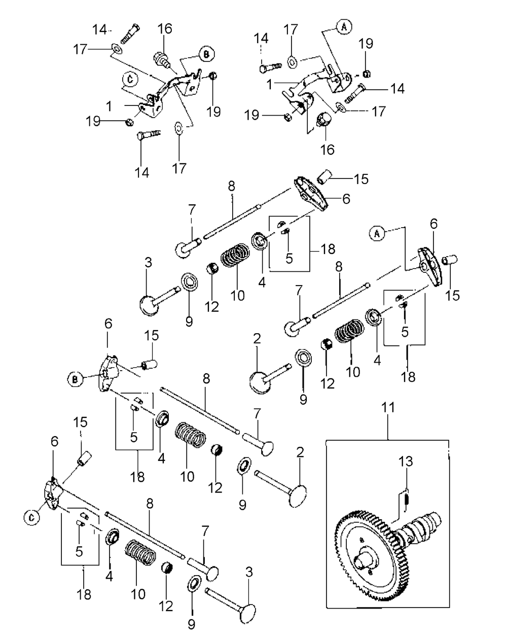 Fd791d-As04 Valve And Camshaft Diagram and Parts List for M60-KW LC-53AB5GFX750-29HP Cub Cadet Lawn Tractor